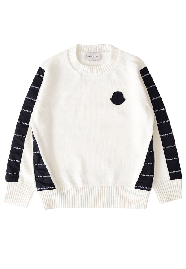 ViaMonte Shop | Moncler Enfant maglia bianca bambino in puro cotone