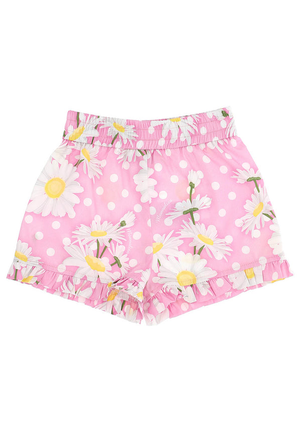 Monnalisa Shorts pink girl in printed cotton popelines