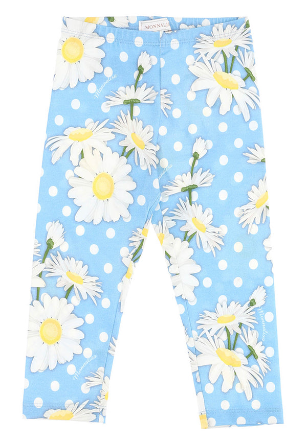 Monnalisa light blue girls in printed cotton jersey