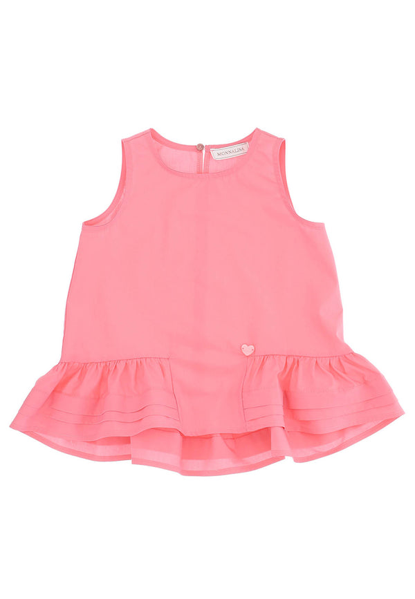 Monnalisa Maxi Rosa Rosa Girl在Popeline Light中