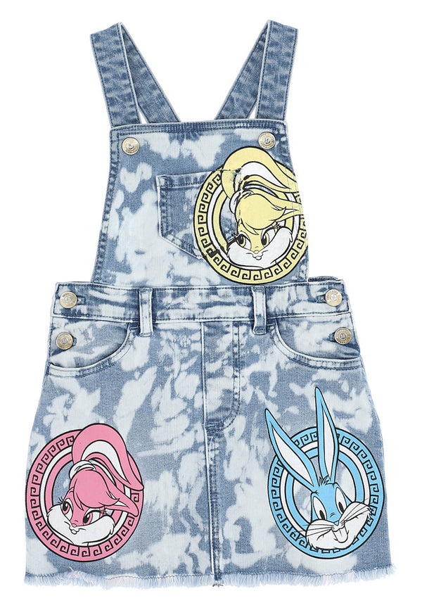 Monnalisa Jeans Dungarees Girl Printed Cotton