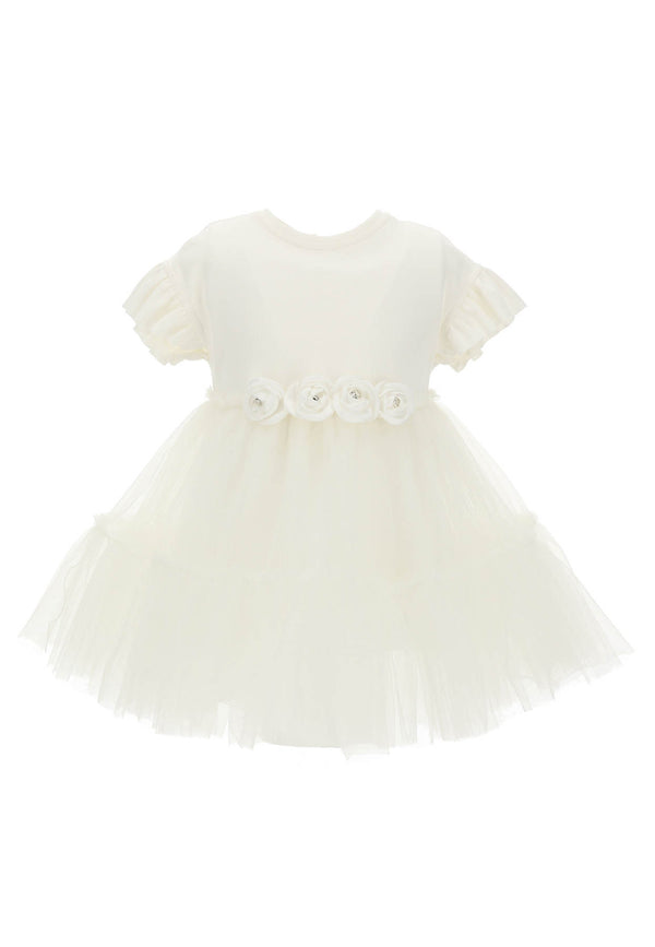 Monnalisa baby cream dress in tulle