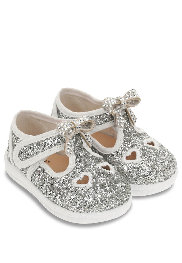 Monnalisa sandal with silver glitter eye eyejin