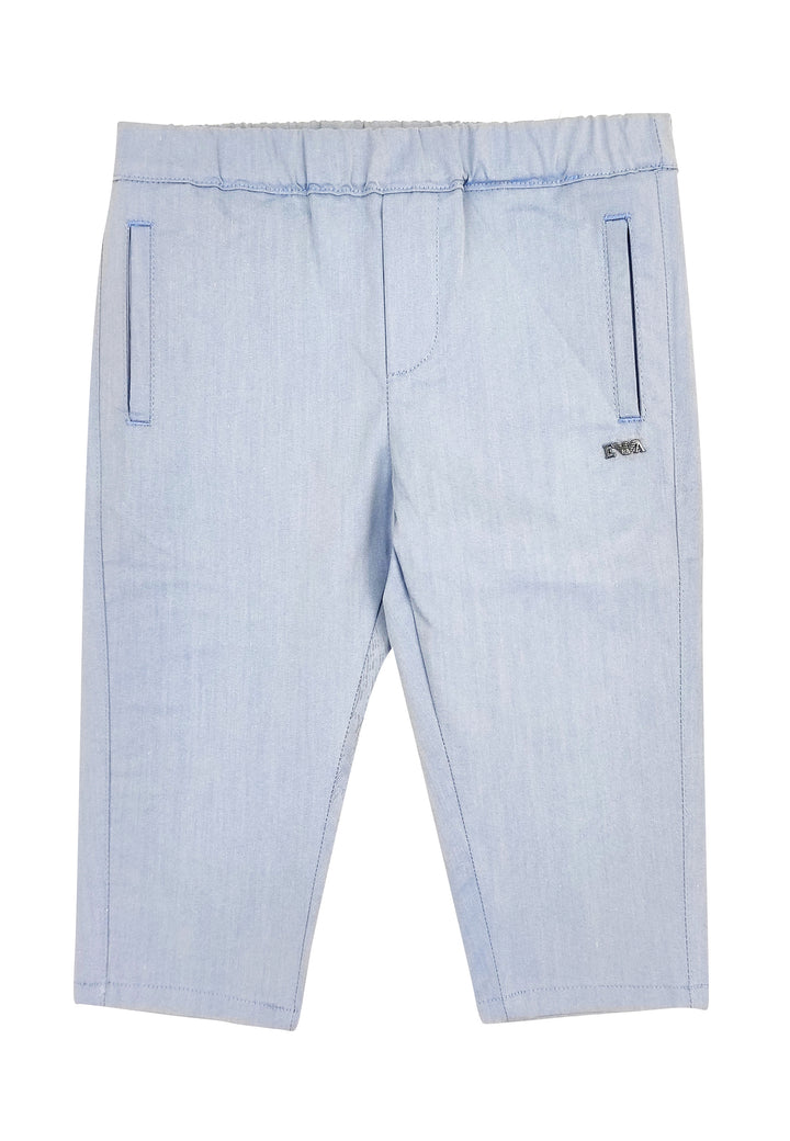 ViaMonte Shop | Emporio Armani pantalone neonato azzurro in cotone