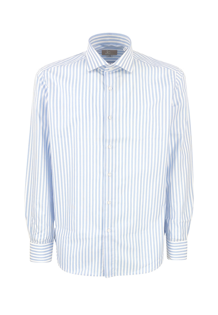 ViaMonte Shop | JCMan camicia bianca e azzurra a righe uomo in cotone