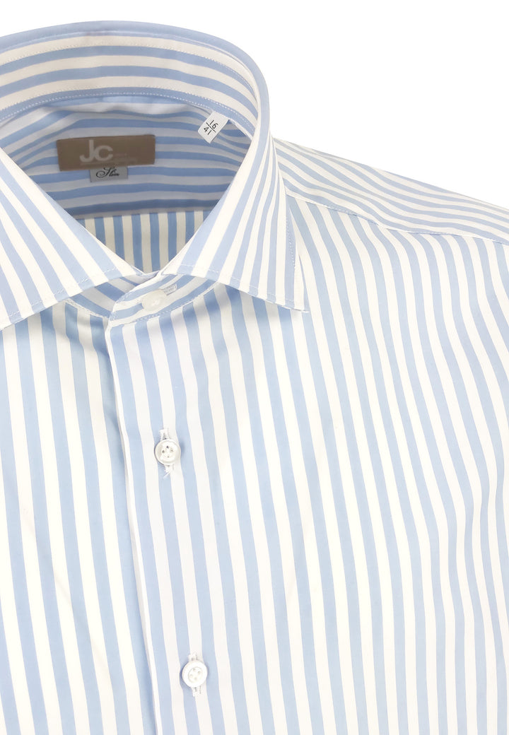 ViaMonte Shop | JCMan camicia bianca e azzurra a righe uomo in cotone