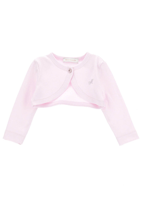 Monnalisa maglia cardigan rosa neonata in viscosa