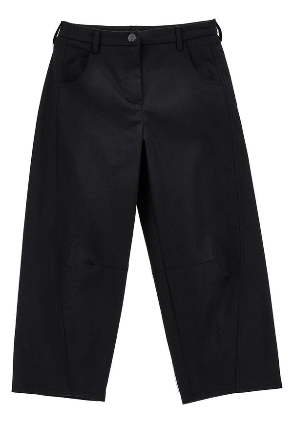 Monnalisa Black trousers girl in cotton gabardin