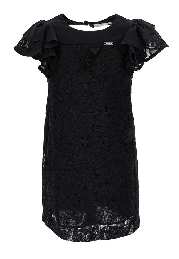 Monnalisa black lace girl dress