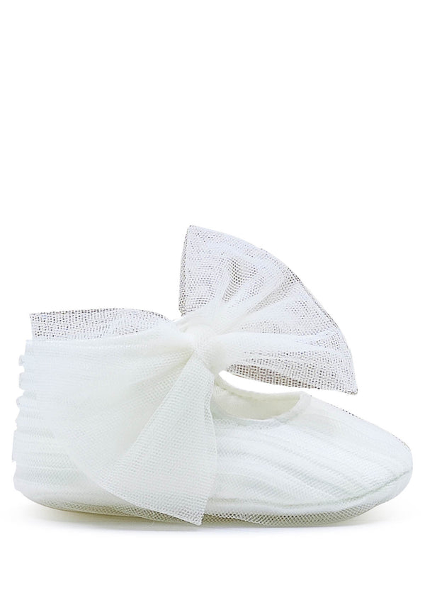 Monnalisa Bianche shoes newborn in tulle