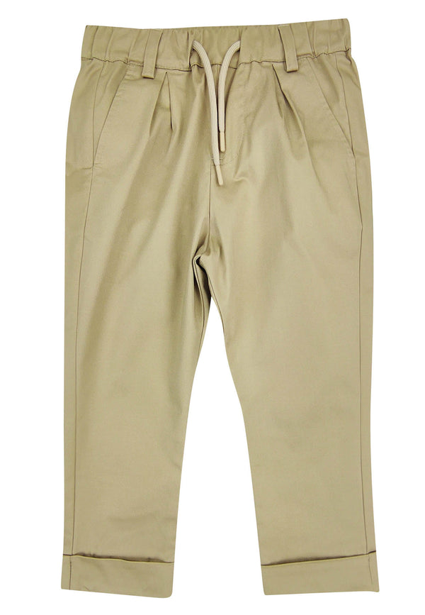Msgm kid beige trousers child in parachute canvas