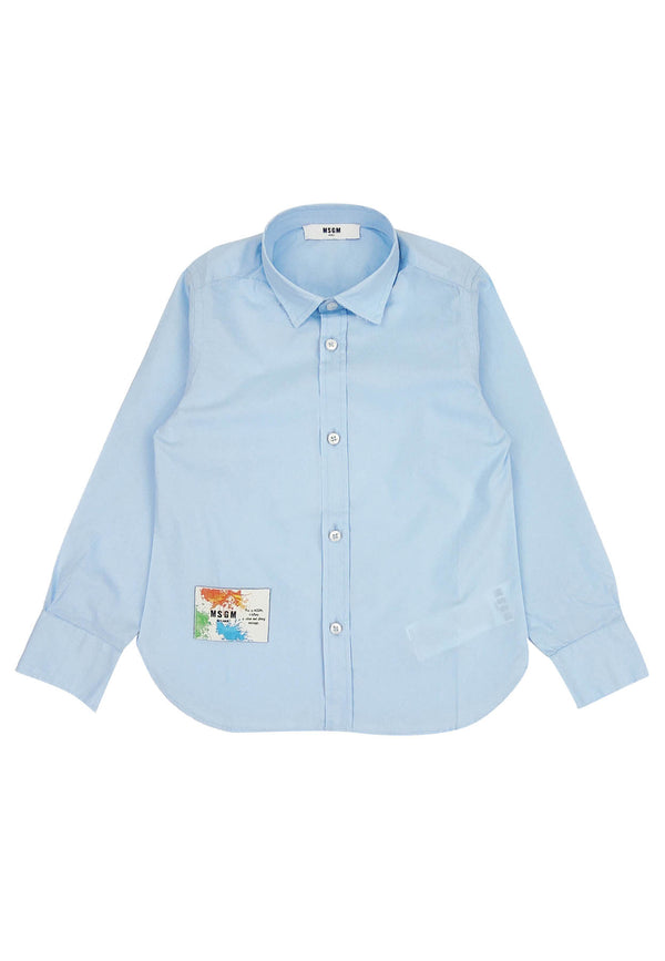 Msgm kid celestial shirt child in cotton popelines