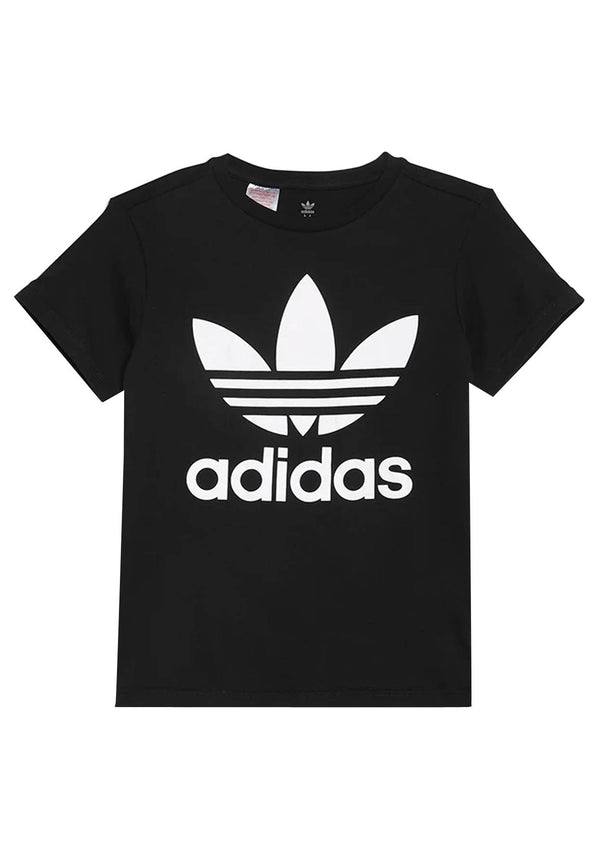 Adidas t-shirt nera bambino in cotone