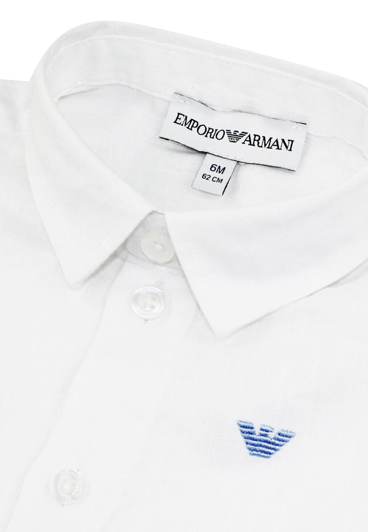 ViaMonte Shop | Emporio Armani camicia bianca neonato in lino