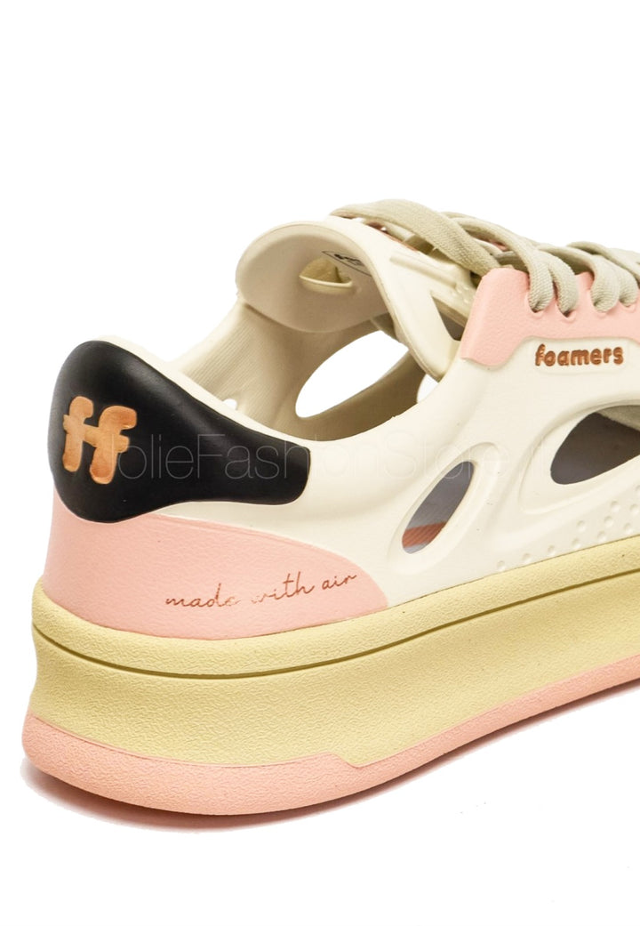 ViaMonte Shop | Foamers sneakers unisex beige e rosa in EVA