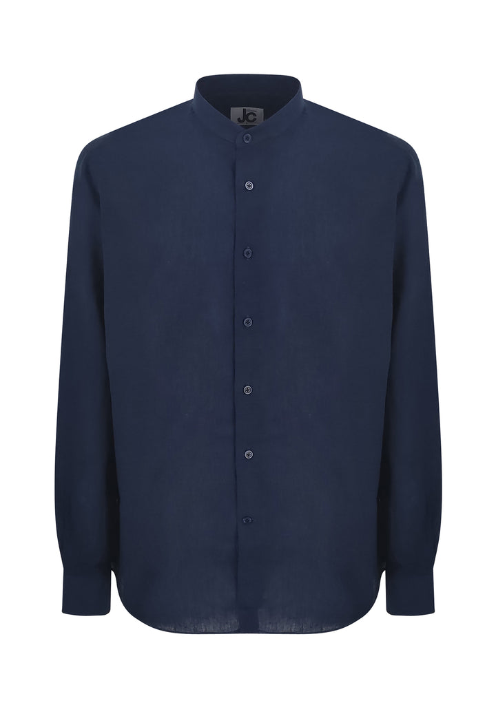 ViaMonte Shop | JCMan camicia blu uomo in misto lino