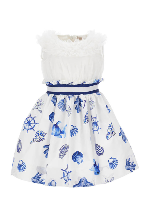 Monnalisa White Girl Cotton Girl Dress