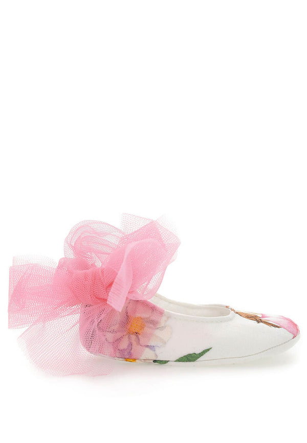 Monnalisa Bianche shoes in cotton baby cotton