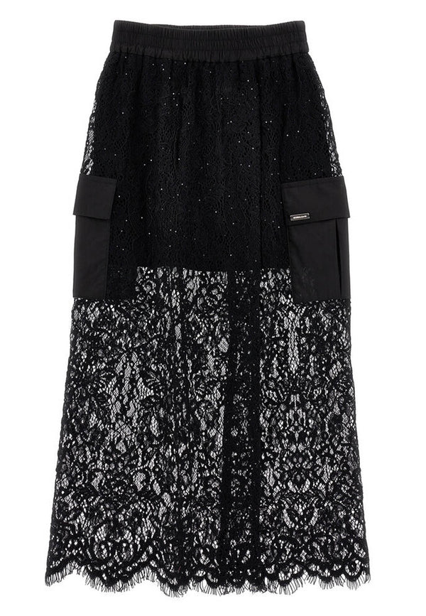 Monnalisa black lace girl skirt