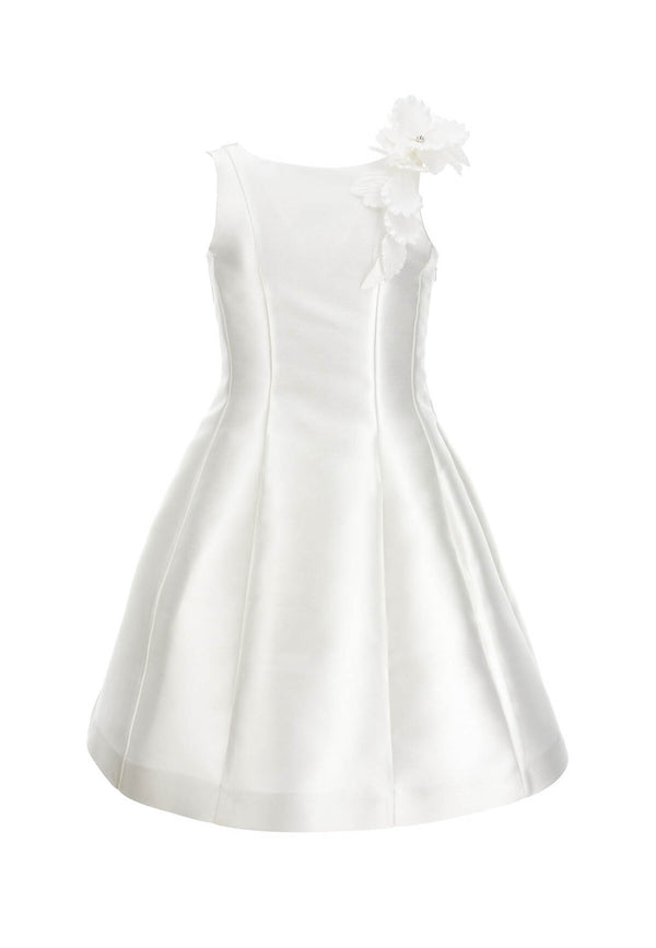 فستان ميكادو أبيض للفتيات الصغيرات من موناليزا