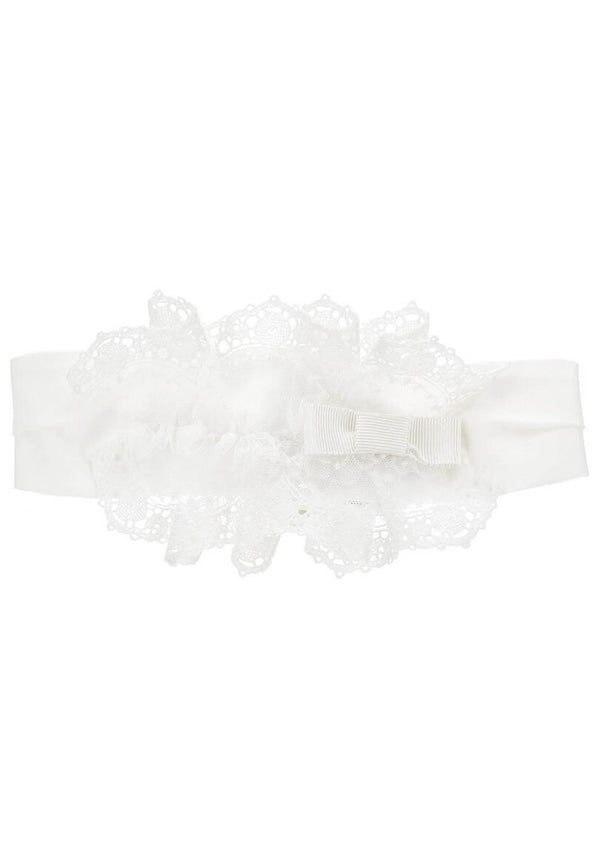 Monnalisa white -lace white band in lace