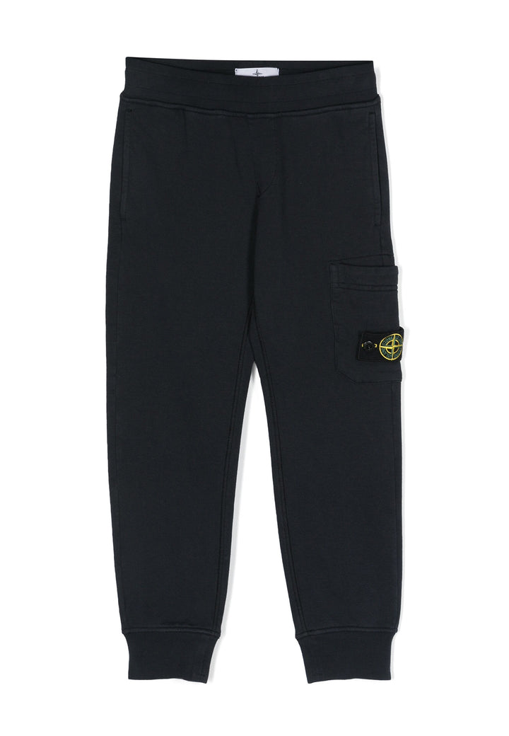 ViaMonte Shop | Stone Island pantalone sportivo blu bambino in felpa di cotone