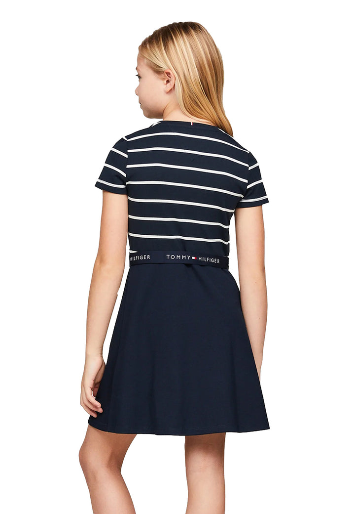 ViaMonte Shop | Tommy Hilfiger vestito blu navy bambina in misto modal