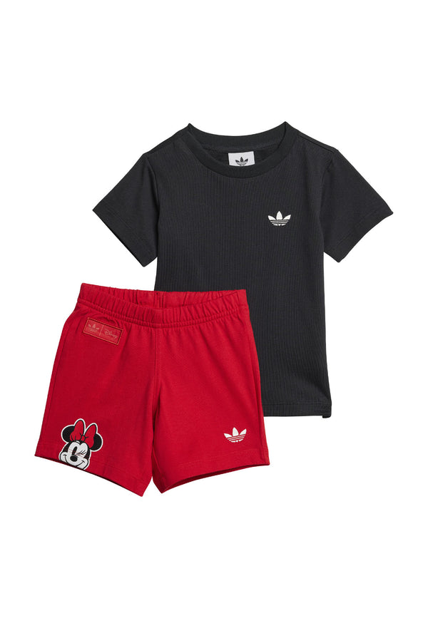 ViaMonte Shop | Adidas completo nero/rosso bambina in cotone