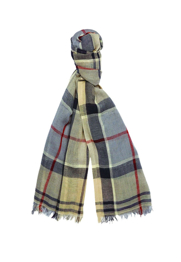 ViaMonte Shop | Barbour sciarpa unisex tartan beige in misto lino