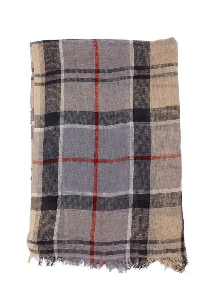 ViaMonte Shop | Barbour sciarpa unisex tartan beige in misto lino