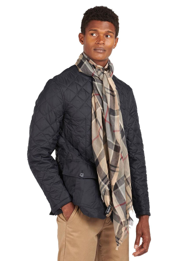 ViaMonte Shop | Barbour sciarpa unisex tartan beige in misto lino