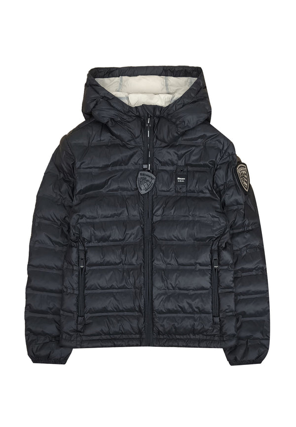 ViaMonte Shop | Blauer giubbino nero bambina in nylon