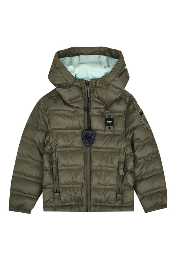 ViaMonte Shop | Blauer giubbino verde bambino in nylon