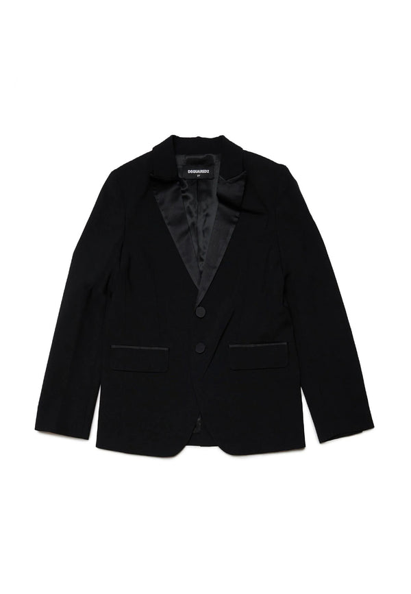 ViaMonte Shop | Dsquared2 giacca nera bambino in misto lana