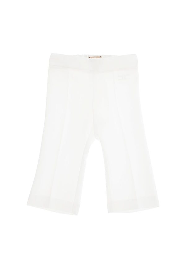 ViaMonte Shop | Elisabetta Franchi La Mia Bambina pantaloni bianchi neonata in crêpe