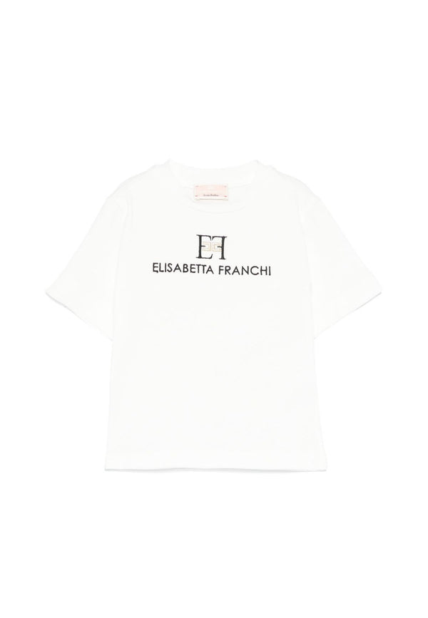 ViaMonte Shop | Elisabetta Franchi La Mia Bambina t-shirt bianca neonata in cotone