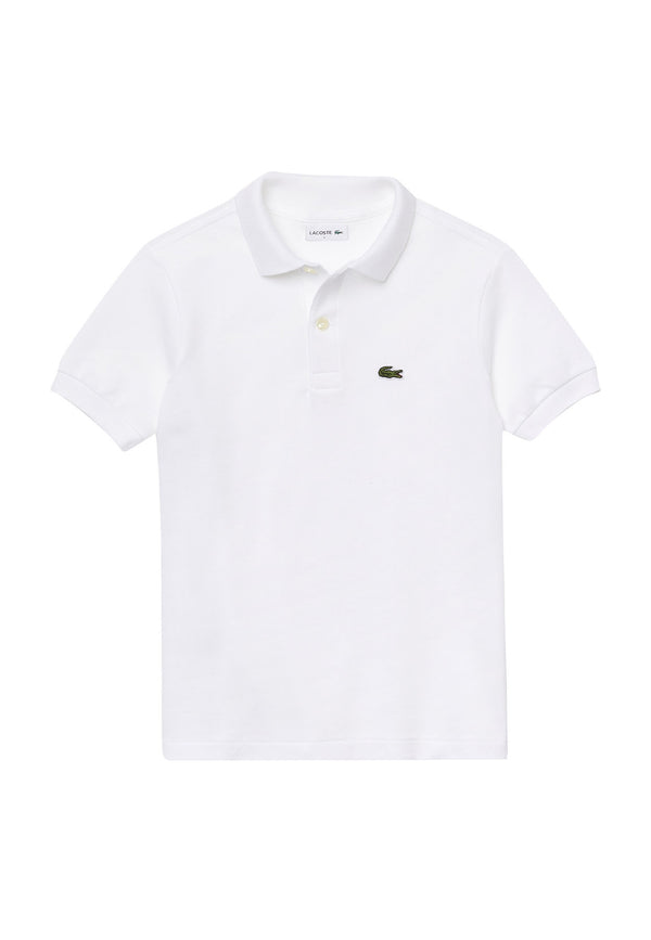 ViaMonte Shop | Lacoste polo bianca bambino in piquet di cotone