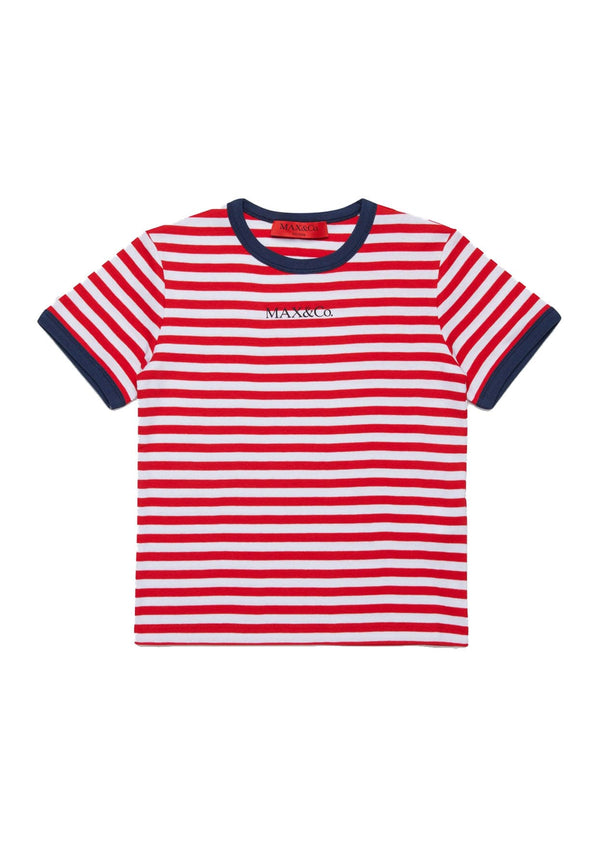 ViaMonte Shop | Max&Co t-shirt bianca/rossa bambina in cotone