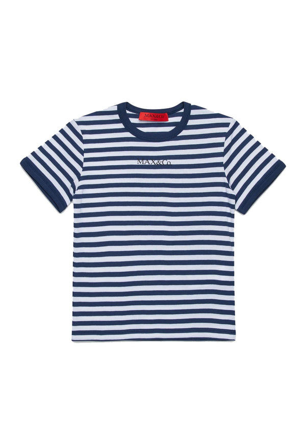 ViaMonte Shop | Max&Co t-shirt bianca/blu bambina in cotone