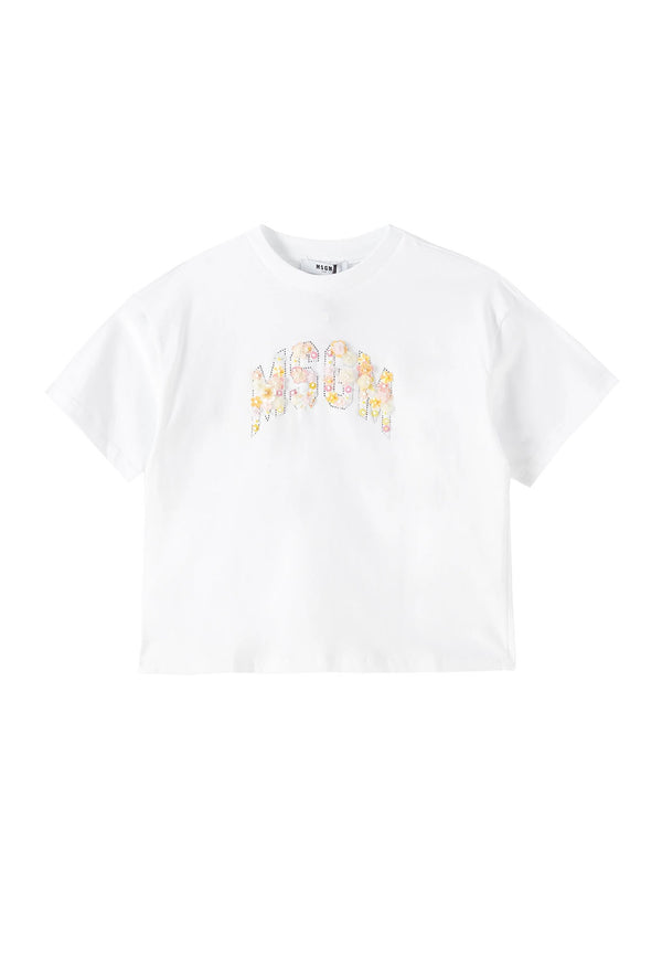 ViaMonte Shop | MSGM t-shirt bianca bambina in cotone