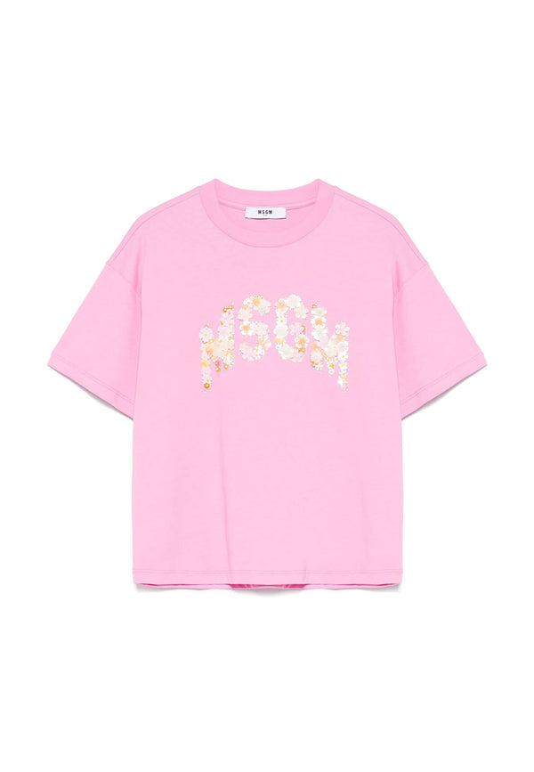 ViaMonte Shop | MSGM t-shirt rosa bambina in cotone