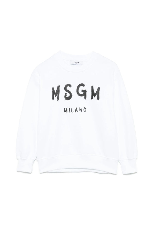 ViaMonte Shop | MSGM felpa bianca bambino in cotone