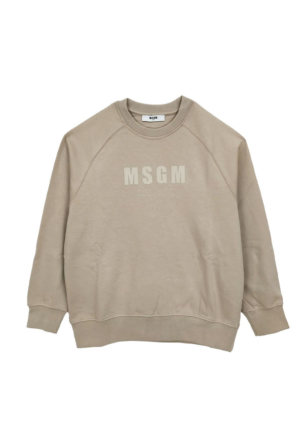 ViaMonte Shop | MSGM felpa beige bambino in cotone