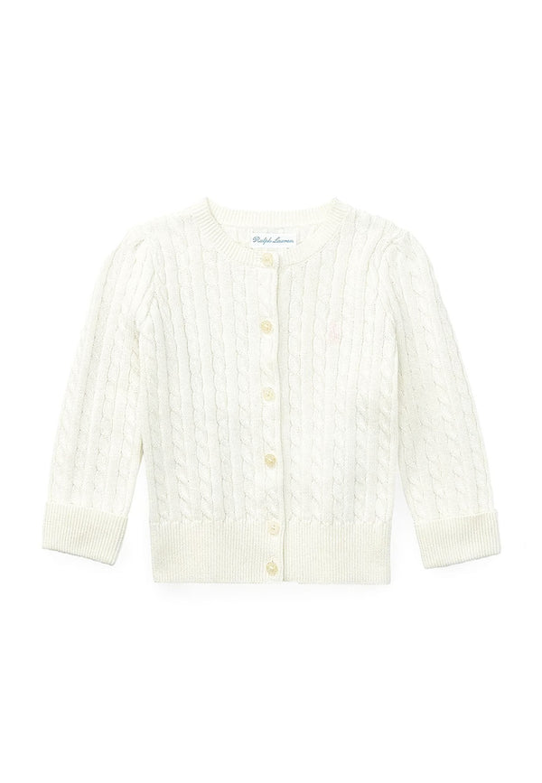 ViaMonte Shop | Ralph Lauren cardigan bianco neonata in cotone