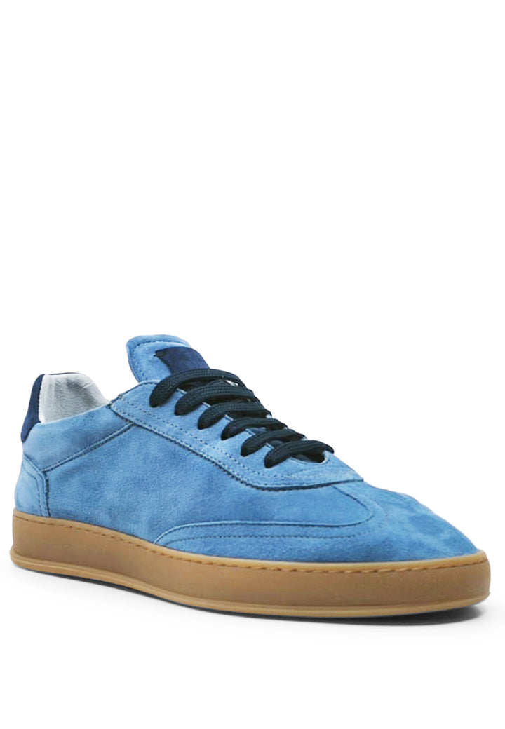 ViaMonte Shop | Soldini 80 sneakers azzurra uomo in vero suede