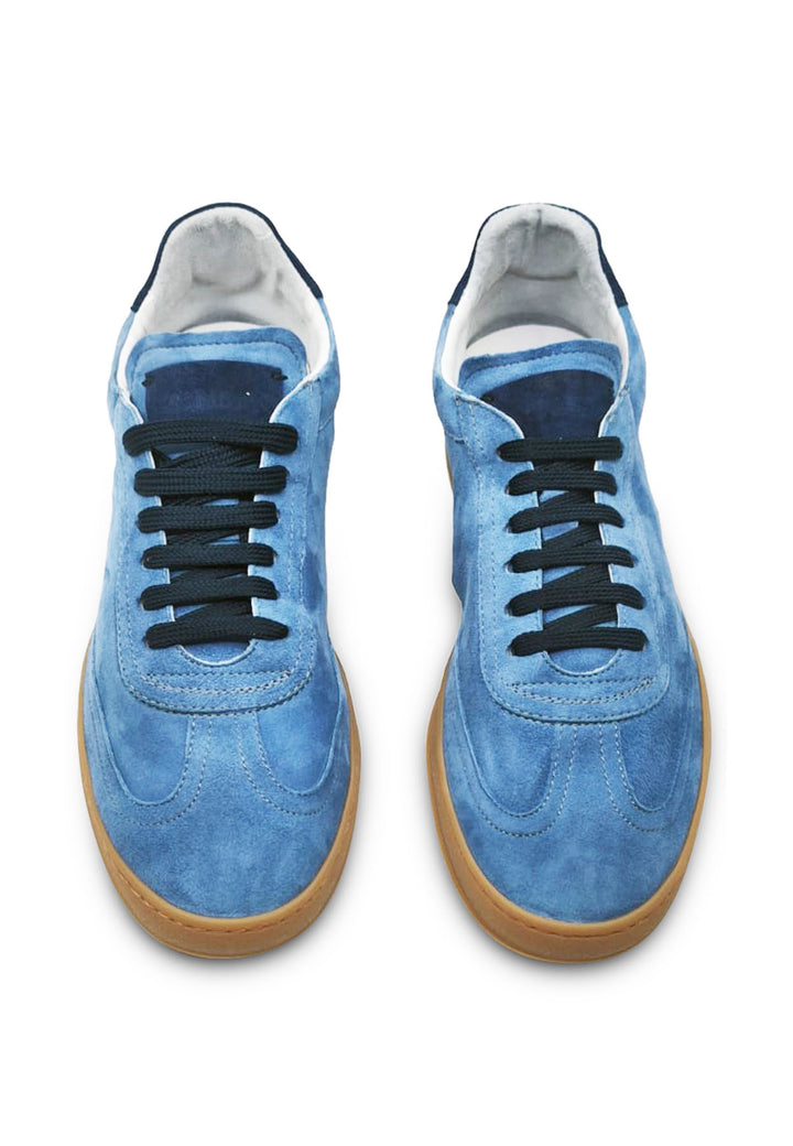 ViaMonte Shop | Soldini 80 sneakers azzurra uomo in vero suede