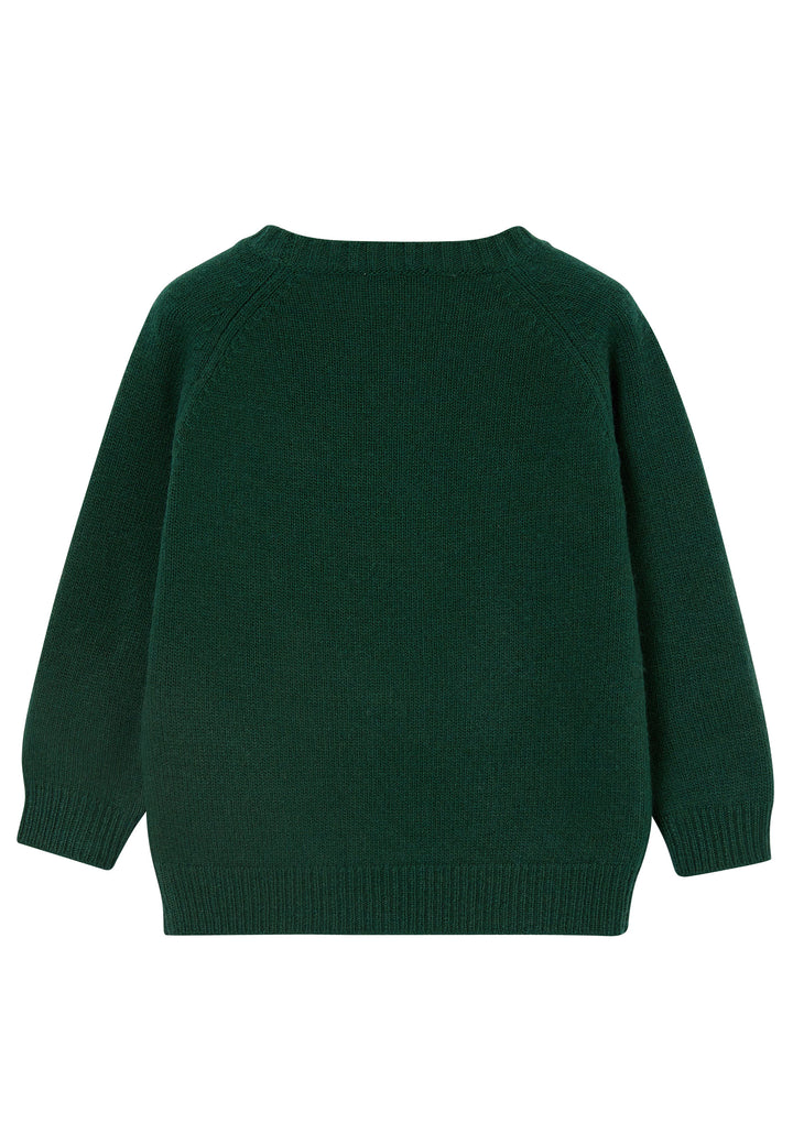 ViaMonte Shop | Il Gufo bambino maglia verde in pura lana