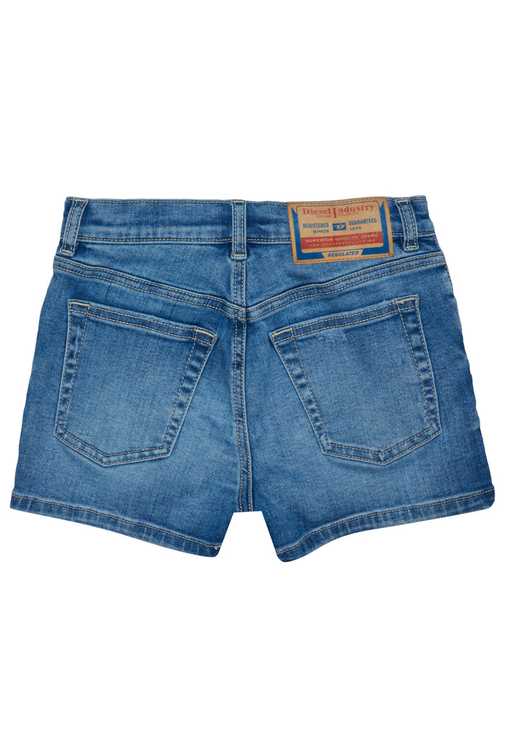 ViaMonte Shop | Diesel Kid shorts ragazza in denim di cotone blu chiaro